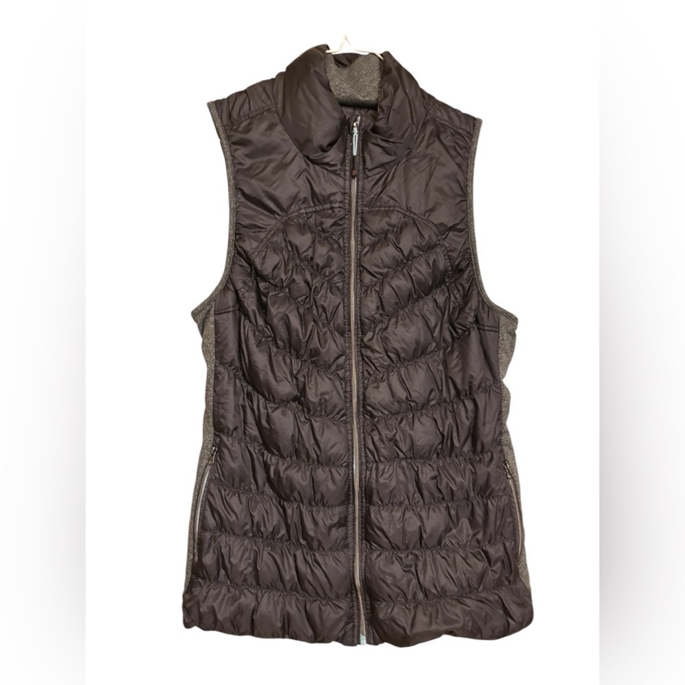 Tangerine Dark Gray and Silver Puffer Vest Full Zip - Picture 1 of 10